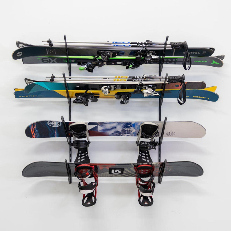 Steel Wall Mounted Adjustable Multi-Use Ski/Snowboard Rack