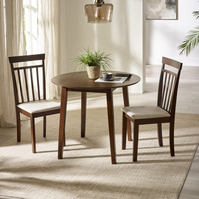 Tassia 45.5cm H Upholstered Slat Back Side Chair in Brown