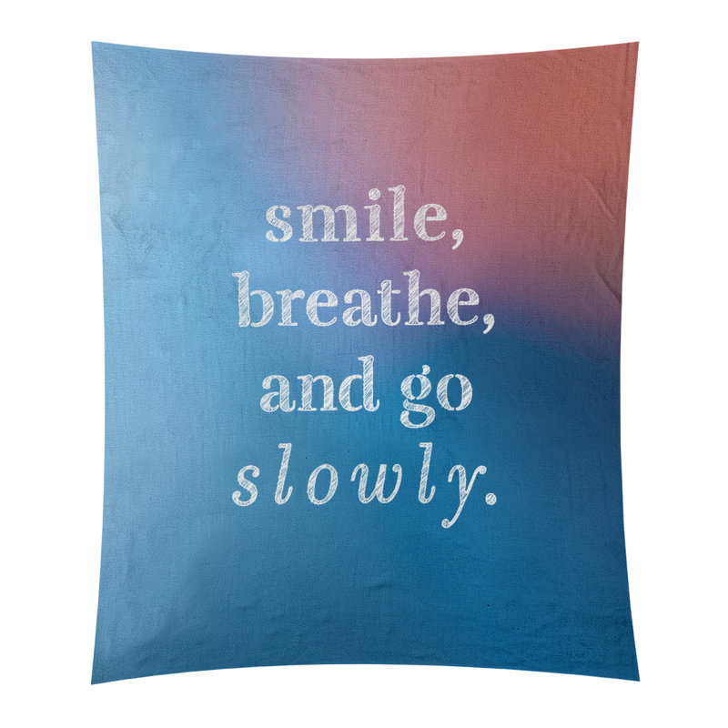 Tapisserie de polyester à quote-main lente, H 27,5 po x l 37,5 po, Bleu / rose