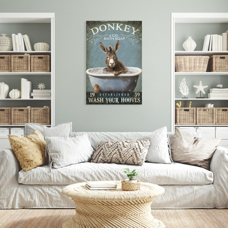 «Kordosh Donkey Bath Soap», impression sur toile, H 20 po x l 16 po x P 1,25 po