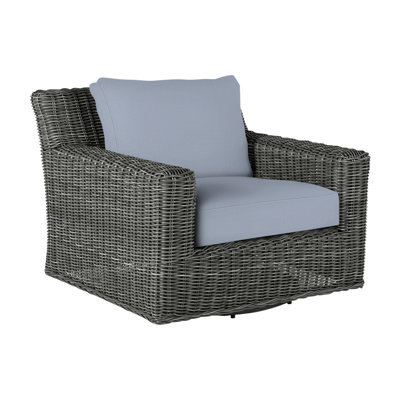 Fauteuil rustique tissé pivotant (sans haut-parleur) gris ardoise