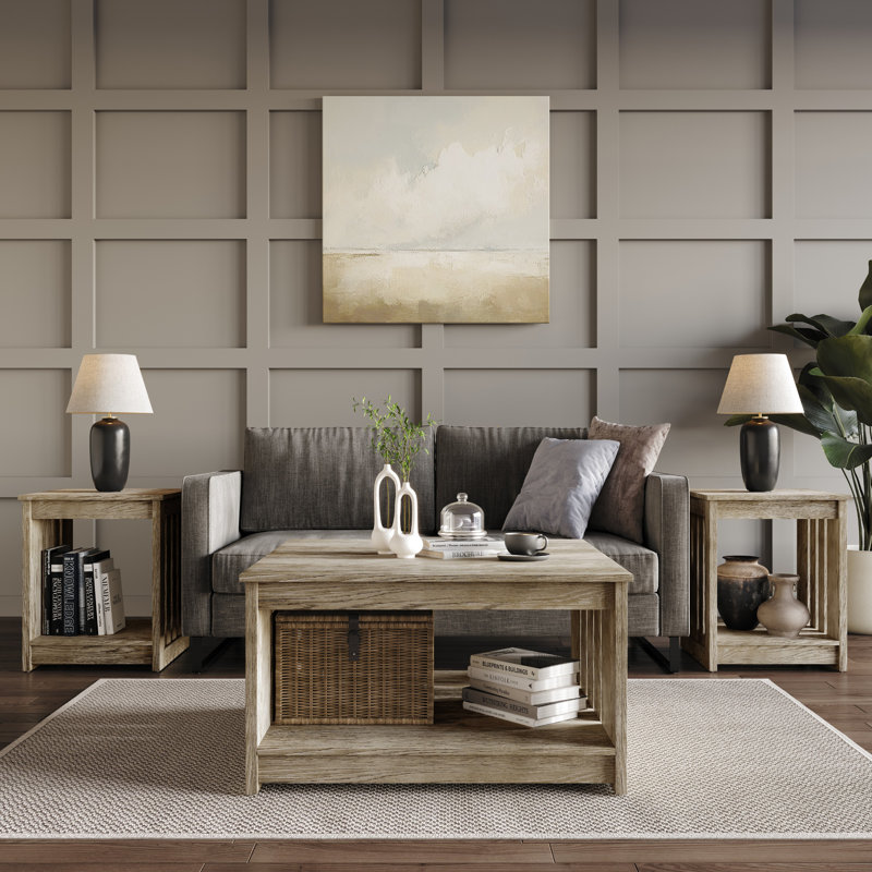 Nashua 3 Piece Coffee Table Set, Antique Gray