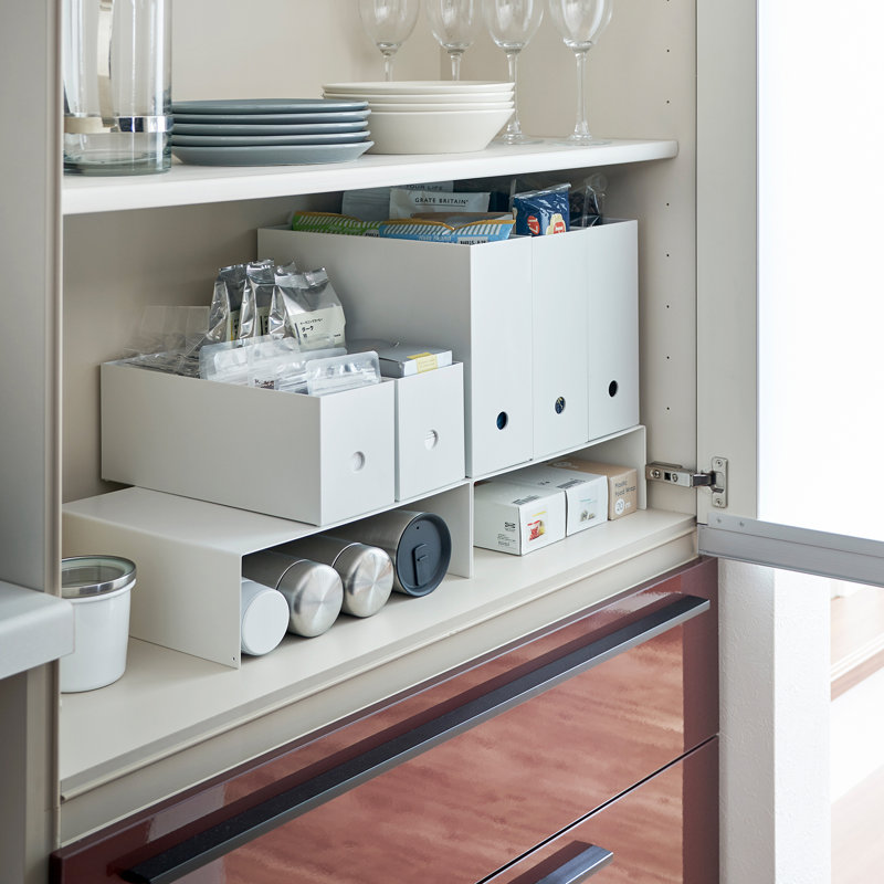 White Steel Kitchen Cabinet Riser Shelf Set