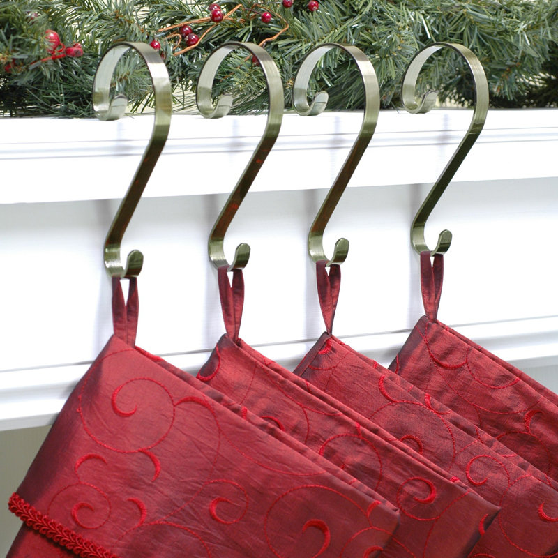 Porte-bas de Noël à volutes, Laiton antique