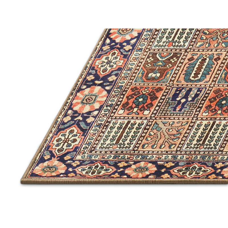 Tapis beige / rouge en laine Mardiros, Rectangle 7 pi x 10 pi