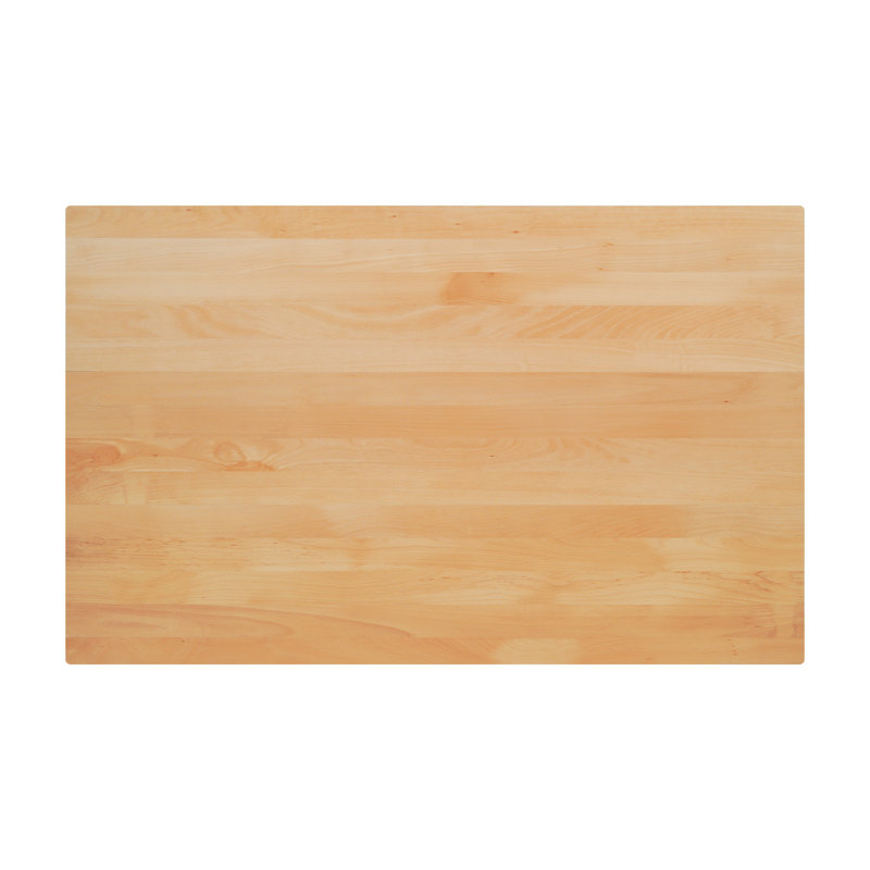 Commercial Solid Wood Tabletop With Support Bars For Indoor Use, 1.5" H x 48" L x 30" W, Natural Wood