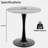 27.6-Inch Round Dining Table Mid-Century Modern 2-4 Person Light Gray Textured Marble Top-66967671-66967665