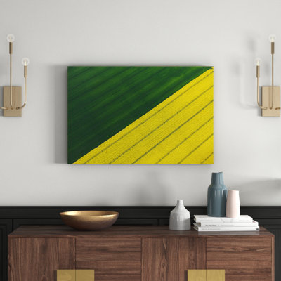 Green And Yellow Crops - Wrapped Canvas Print