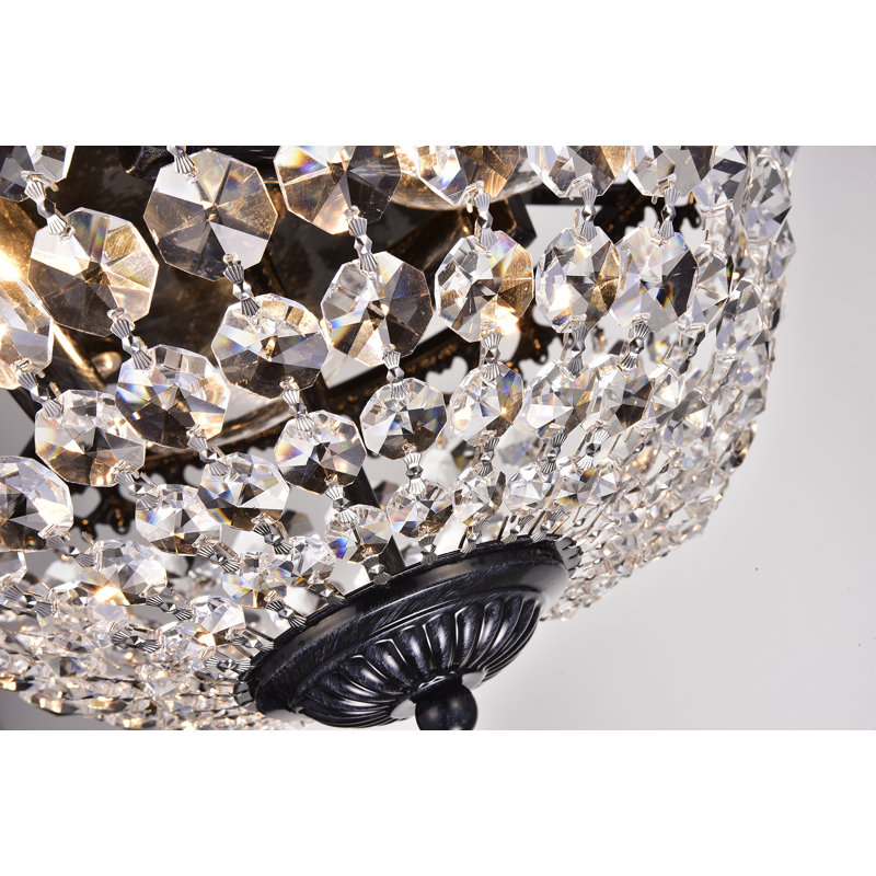 Lacayo 3 - Light 12" Luxury Flush Mount Chandelier with Crystals