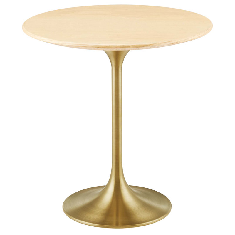 Modway Lippa Round Side Table, Natural, Gold