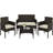 4 PCS Outdoor Reception Set Patio Rattan Sofa and Table Suite Outdoor Table with Tempered-Glass Tabletop-110199902-111009421