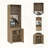 Light Oak 5-Bottle 2-Shelf Bar Cabinet