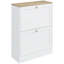 Meuble à chaussures mince pour le vestibule, rangement caché moderne avec 2 tiroirs rabattables et tablettes réglables pour 12 paires de chaussures