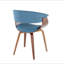 Chaise de salle à manger / d'appoint Mid-Century moderne en bois de noyer et tissu - ensemble de 2