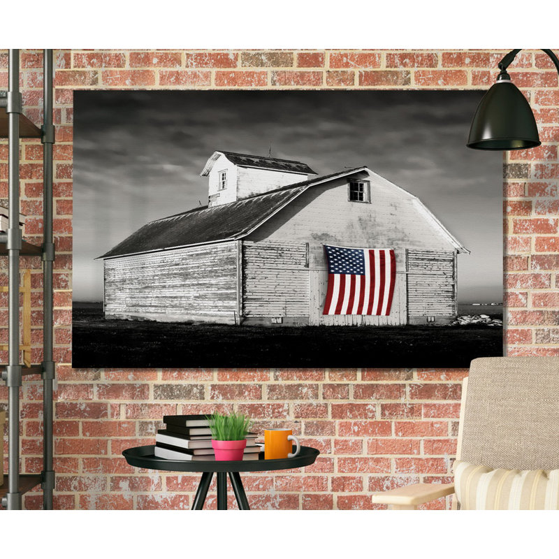 " Modern Barn I ", 12" H x 18" W x 1.5" D, Wrapped Canvas