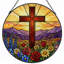 Panneau de vitrail 12 "H Cross Sunset-371484584