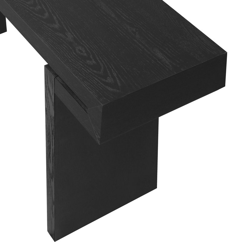 Console rustique 60 po, canapé d'entrée étroit, Noir