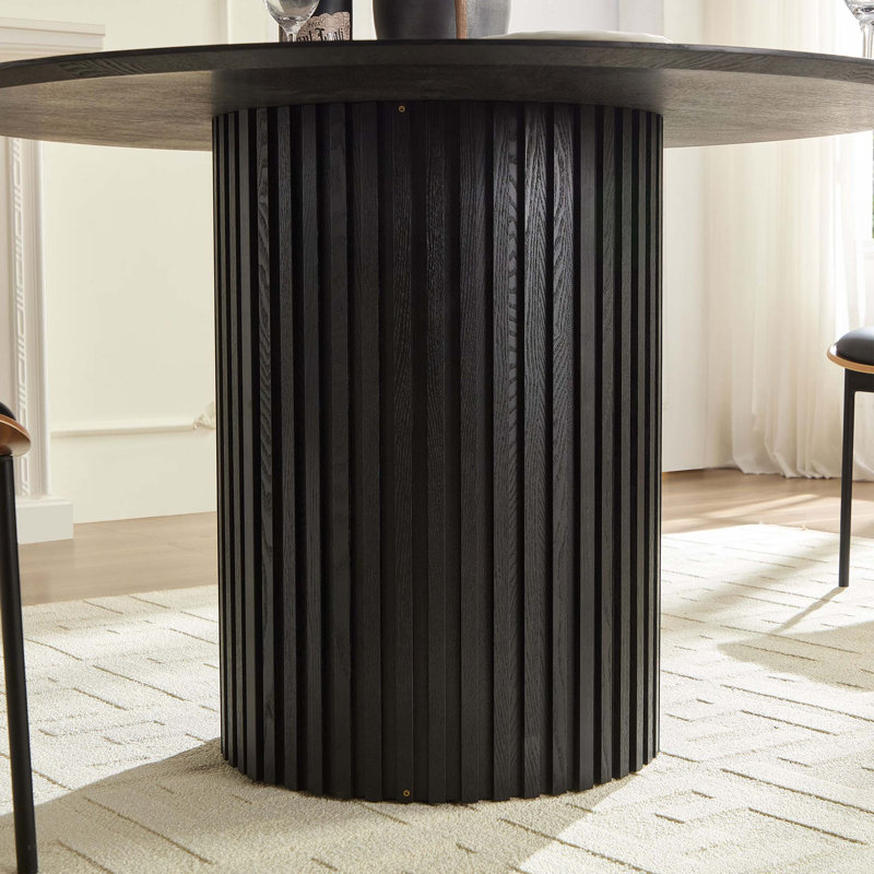 Table de salle à manger en panneau de fibres à densité moyenne pour salle à manger, Noir
