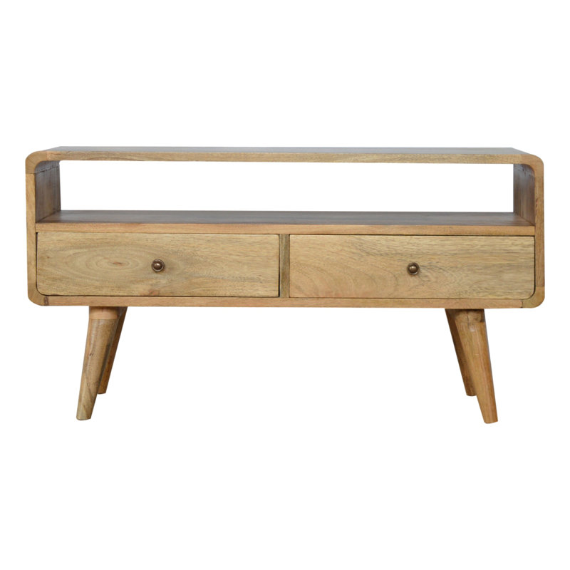 Crédence de rangement en bois massif Charie, Brun