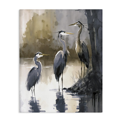 Az-183-Framed " Lake View Herons " by Ray Powers