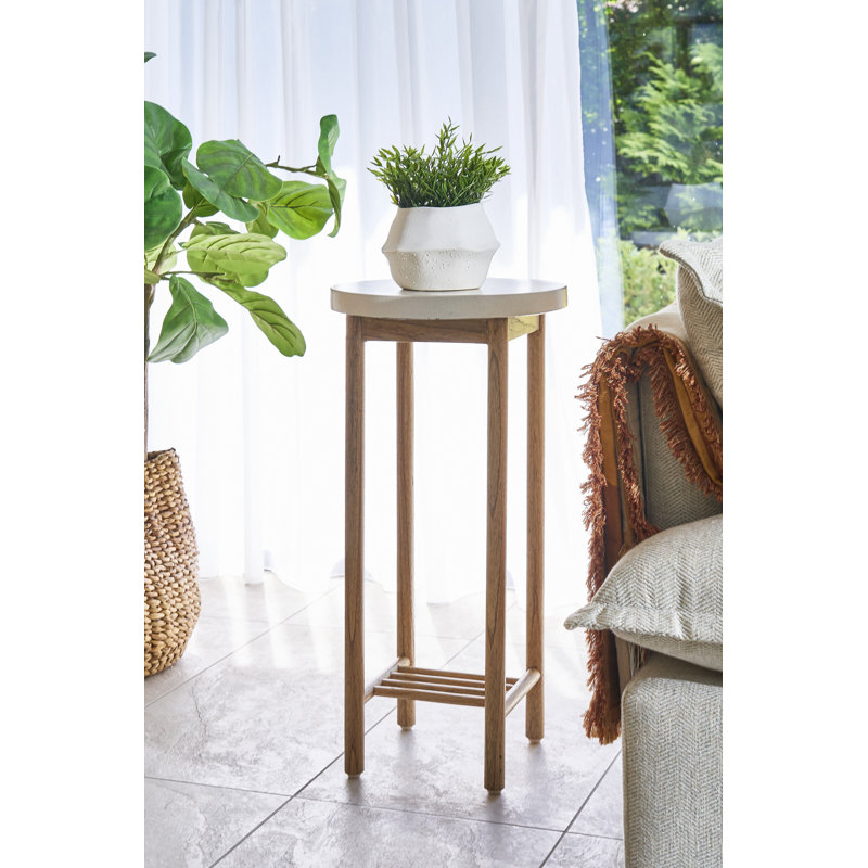 Crandell White Round Side Table