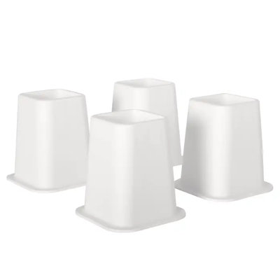 Heavy Duty Bed Risers - Furniture Risers 6 Inch Heavy Duty Risers for Sofa & Table - Plastic Riser - Bed Lifts Risers - 4 Risers Furniture - Stackable Bed Lifts Risers - White