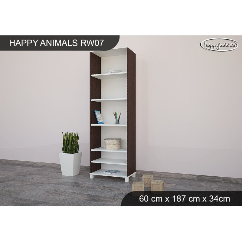 187cm H Cube Unit Kids Bookcase, Wenge Chestnut, 177cm H x 60cm W x 34cm D