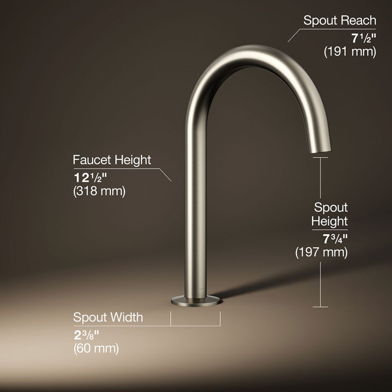 Components Deck-Mount Bath Spout With Tube Design, Silver