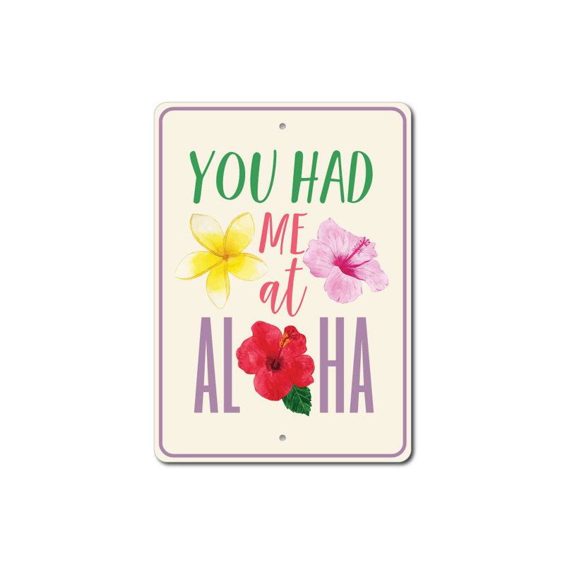 Plaque de plage en aluminium Aloha, H 14 po x l 10 po x P 0,04 po