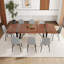 Ensemble de table de salle à manger en bois 87 po avec chaise rembourrée en cuir PU-116180492-115951198