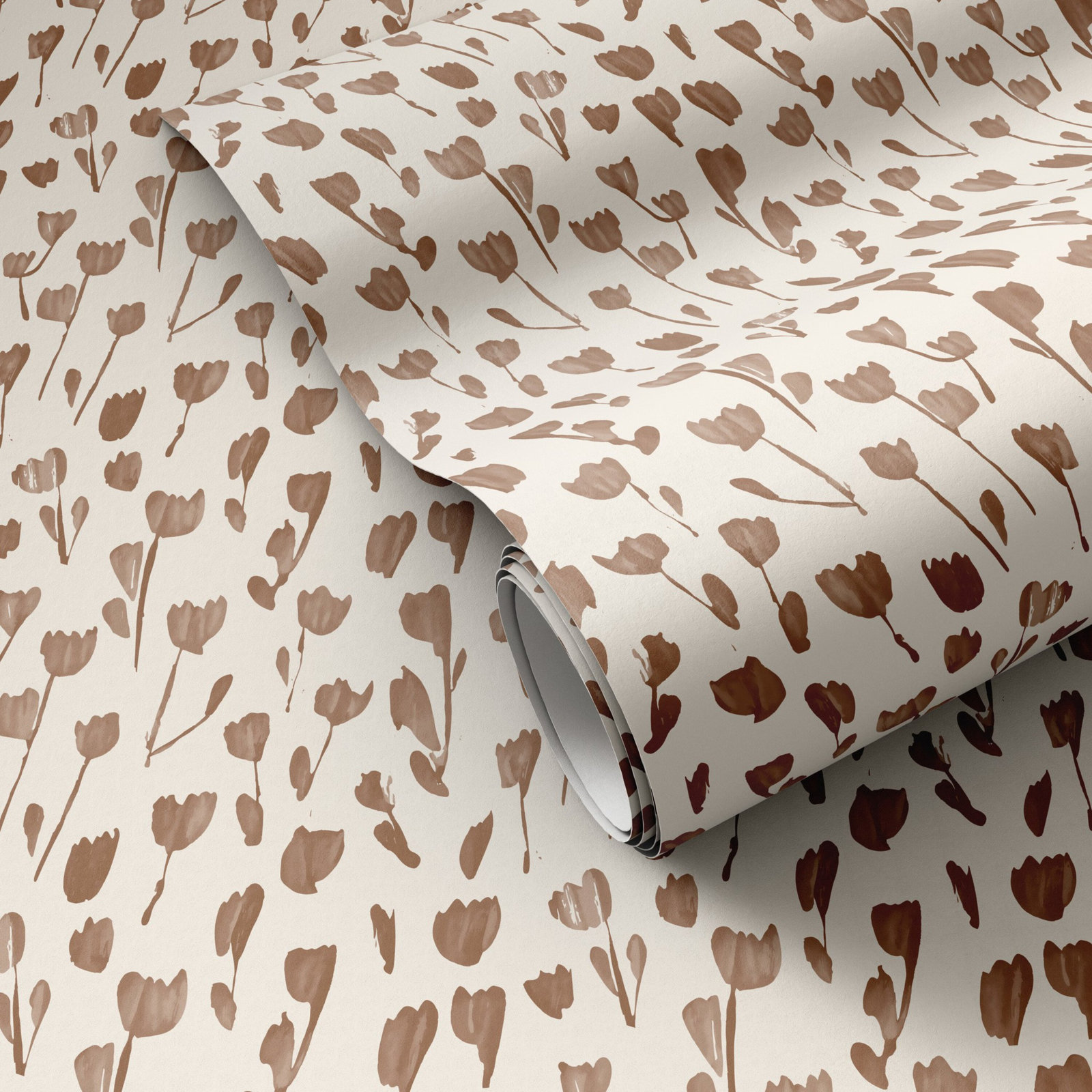 Wild Flowers Wallpaper Roll, Terracotta I