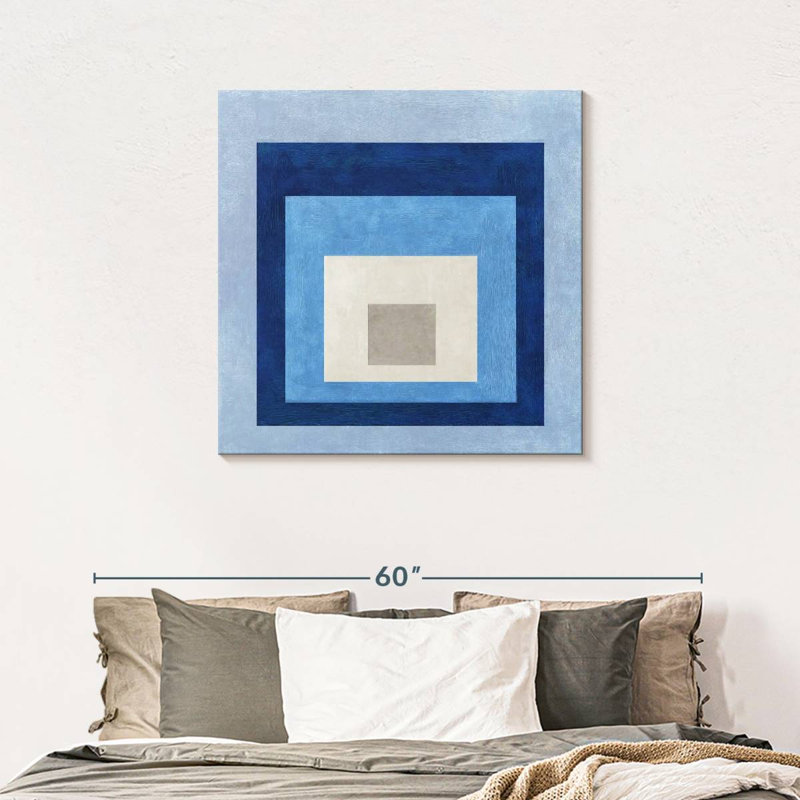 Deep Blue Squares, 36" H x 36" W