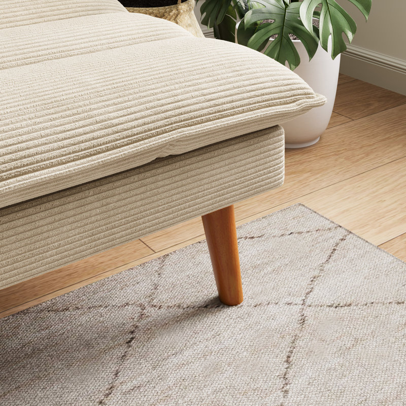 Futon convertible en velours côtelé 71 po Tor Lawrence, Beige