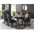Edzard Dining Table Chrome And White Marble Effect With 6 Luxury Velvet Dining Chairs