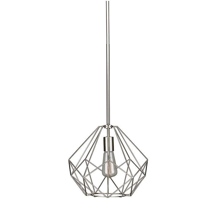 Luminaire suspendu 1 lumière, Chrome brossé