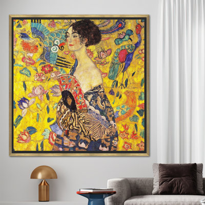 3D Canvas, Canvas Wall Art, Canvas Print, Gustav Klimt Lady With A Fan, Gustav Klimt Canvas Print, Klimt Lady Poster,