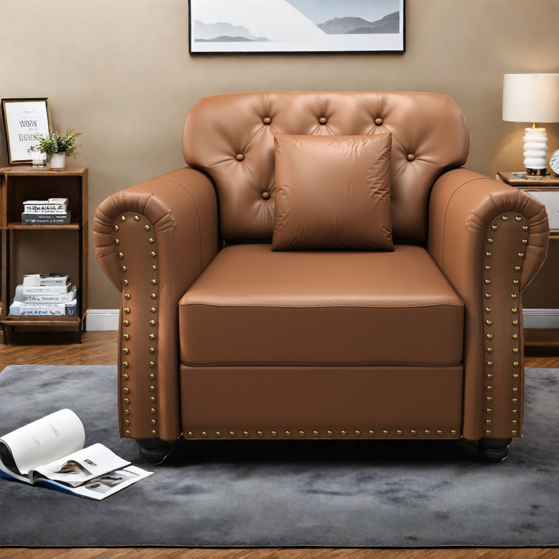 Canapés confortables en similicuir 41,3 pouces Modern Chesterfield Home