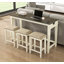 Ensemble de table de salle à manger à hauteur de comptoir moderne à deux tons 4pc
