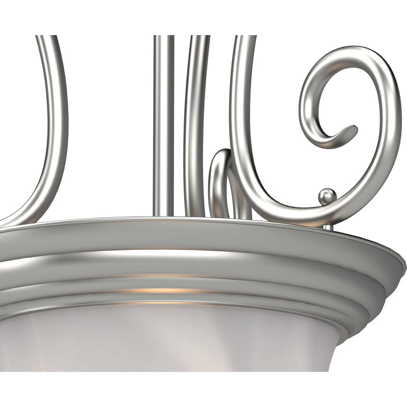  Sawyers 1-Light Indoor Brushed Nickel Hanging Pendant with Alabaster Glass Bowl, Brushed Nickel