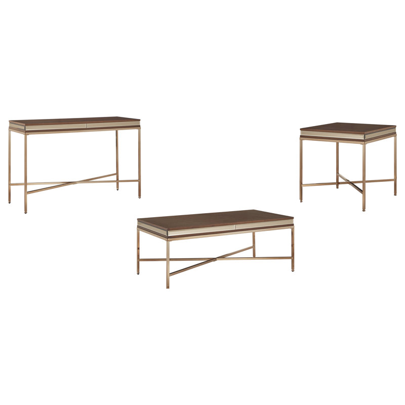 Ensemble de tables basses 3 pièces Lucien, Chrome