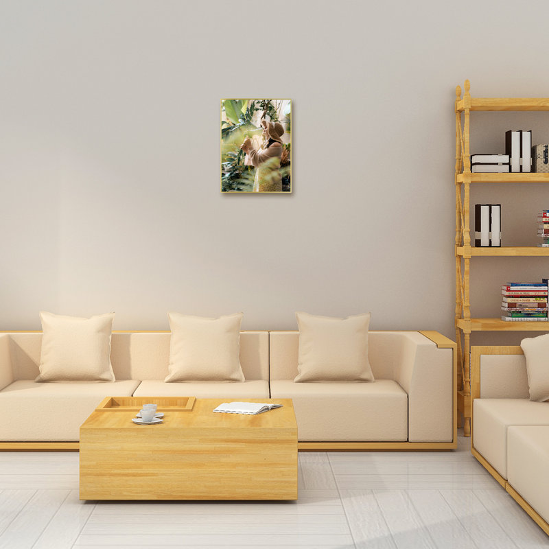 Koepke Matte 18" X 24" Metal Single Picture Frame with Real Glass Wall Hanging Poster Frame, Gold