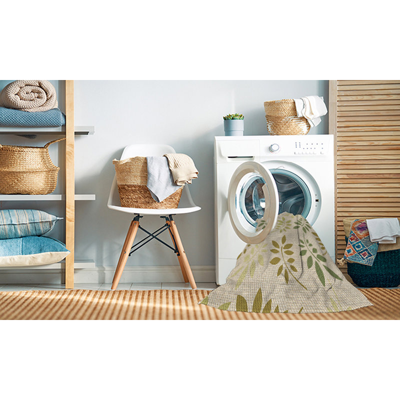 Tapis 100% à motif lavable à la machine 2989, Rond 7 pi