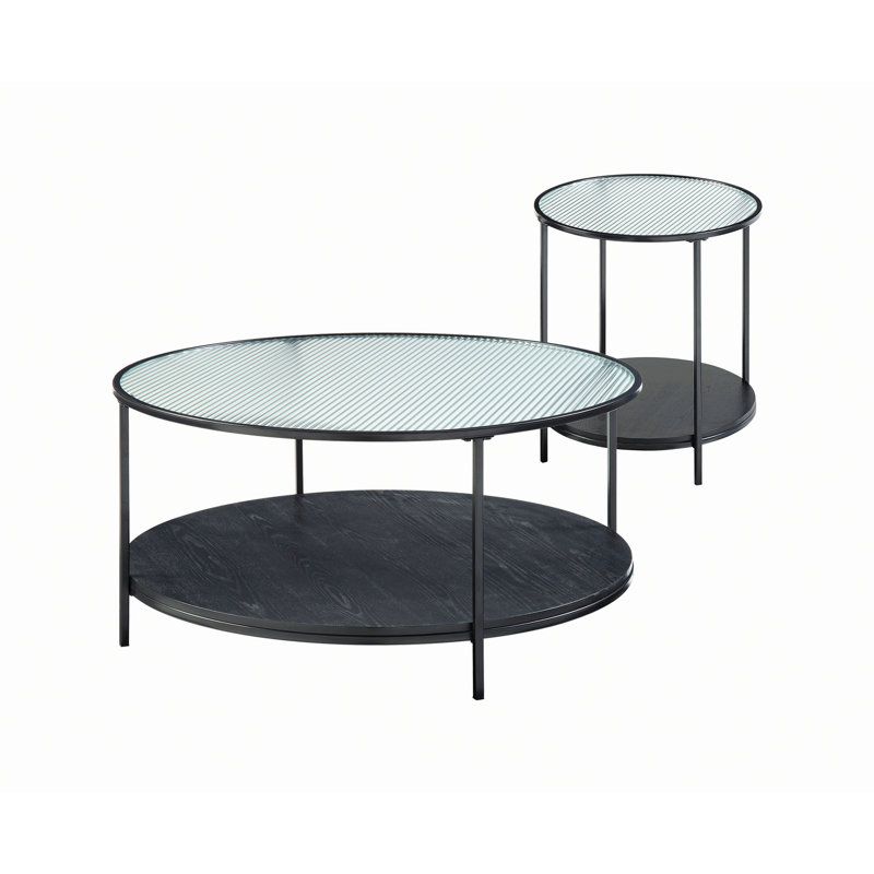 Ensemble de 2 tables basses, table basse d'intérieur avec table de bout pour le salon