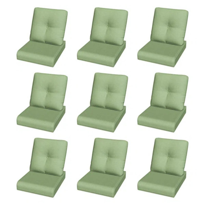 4" Deep Outdoor Cushions: Weather-Resistant Olefin, Green, 9