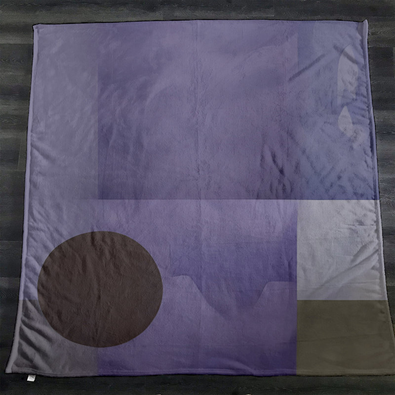 Throw Blanket, Geometric Shapes/Abstract, 68" W x 80" L, Purple/Brown