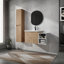 Meuble-lavabo mural 36 po avec lavabo et armoire latérale, portes à fermeture en douceur, armoire combinée (KD-Packing), meuble-lavabo