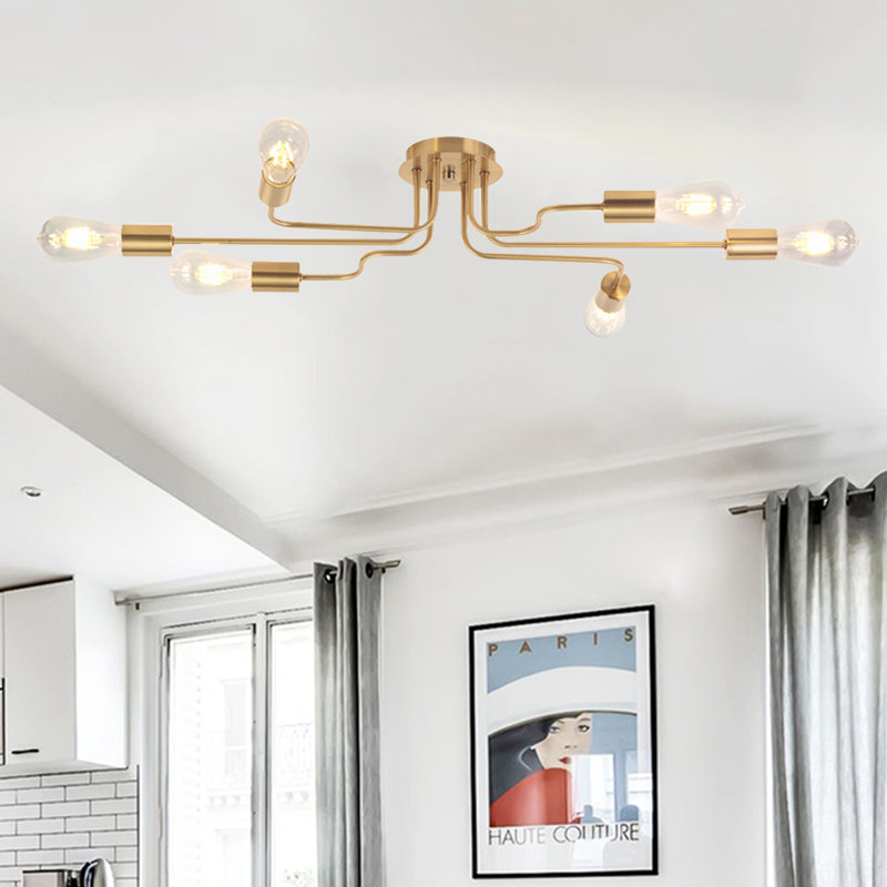 Semi Flush Mount, Brass