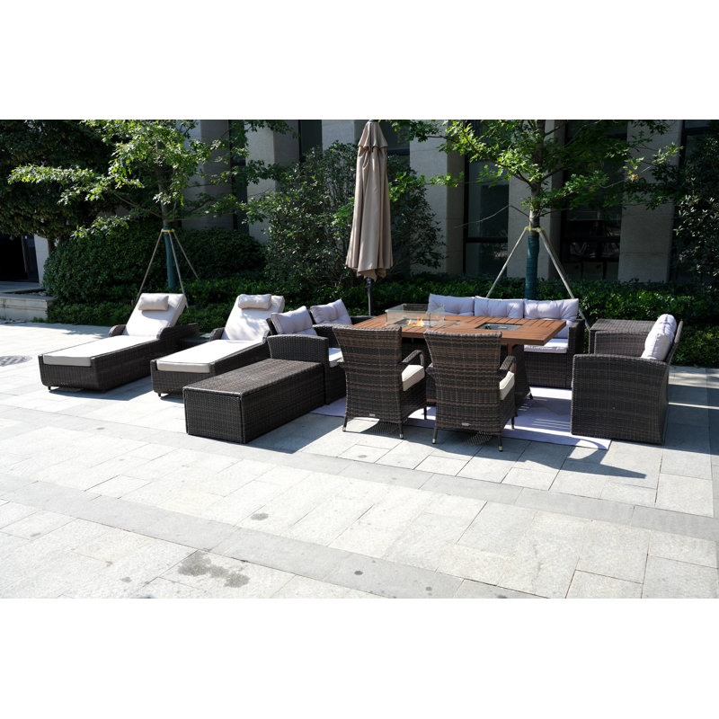 11 - Person Patio Conversation Set with Cushions