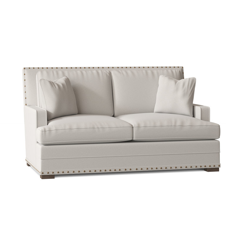 Cantor 67.5" Recessed Arm Loveseat with Reversible Cushions, Cream Chenille 1345-002, Portobello