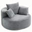 Canapé à compression ovale de 46,5 po de large sans assemblage avec coussins, méridienne en velours côtelé pour salon, peu encombrant-2001000661